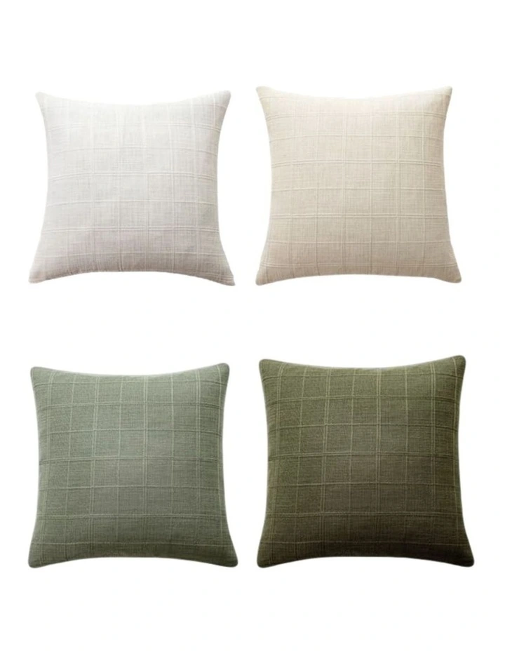 GIOIA CASA Linen Look Cushion Covers in Green Neutrals 4 Pack image 6