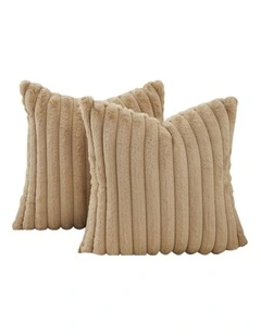 GIOIA CASA Faux Fur Cushion Covers in Natural 2 Pack