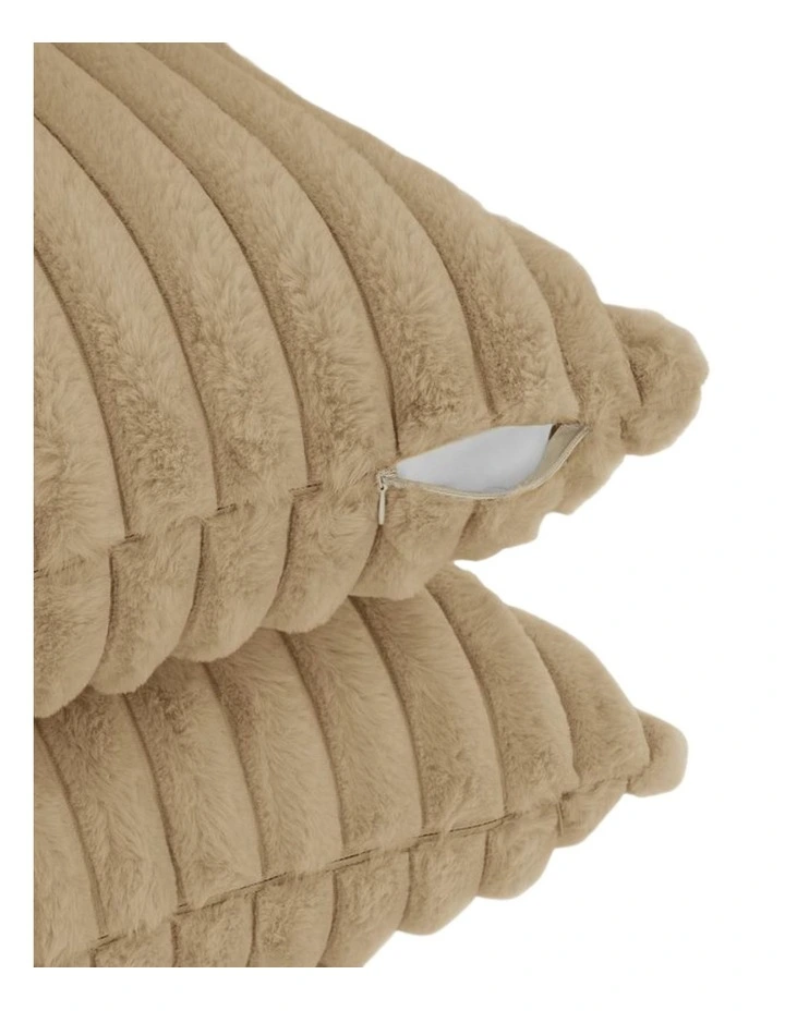 GIOIA CASA Faux Fur Cushion Covers in Natural 2 Pack image 4