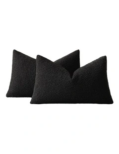 GIOIA CASA Boucl Cushion Covers in Black 2 Pack