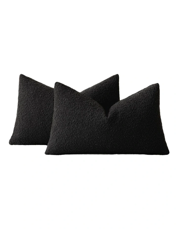 GIOIA CASA Boucl Cushion Covers in Black 2 Pack image 1