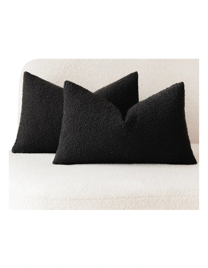 GIOIA CASA Boucl Cushion Covers in Black 2 Pack image 2