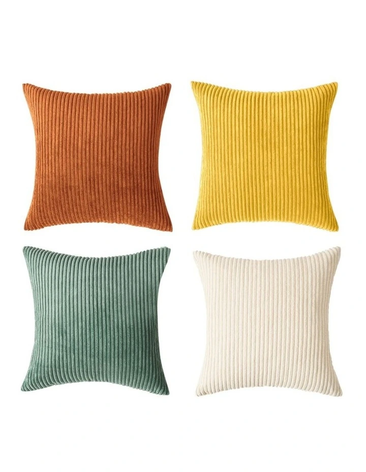 GIOIA CASA Corduroy Velvet Cushion Covers in Rainbow Set of 4 image 5