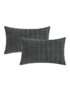 GIOIA CASA Boho Corduroy Cushion Covers in Dark Grey 2 Pack