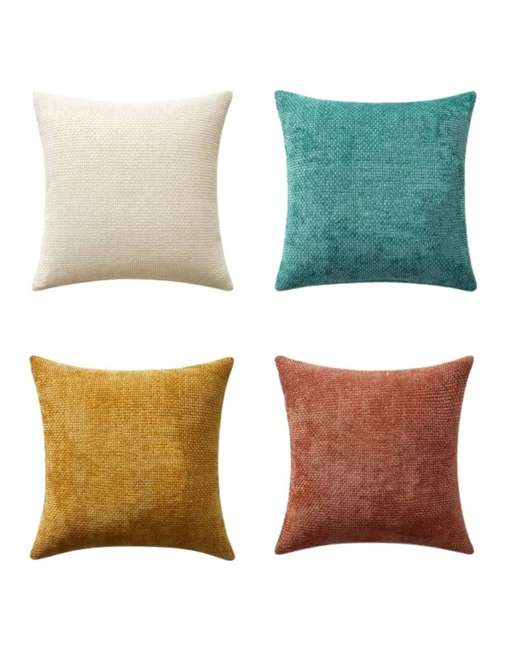 GIOIA CASA Chenille Grid Cushion Covers in Rainbow 4 Pack image 4