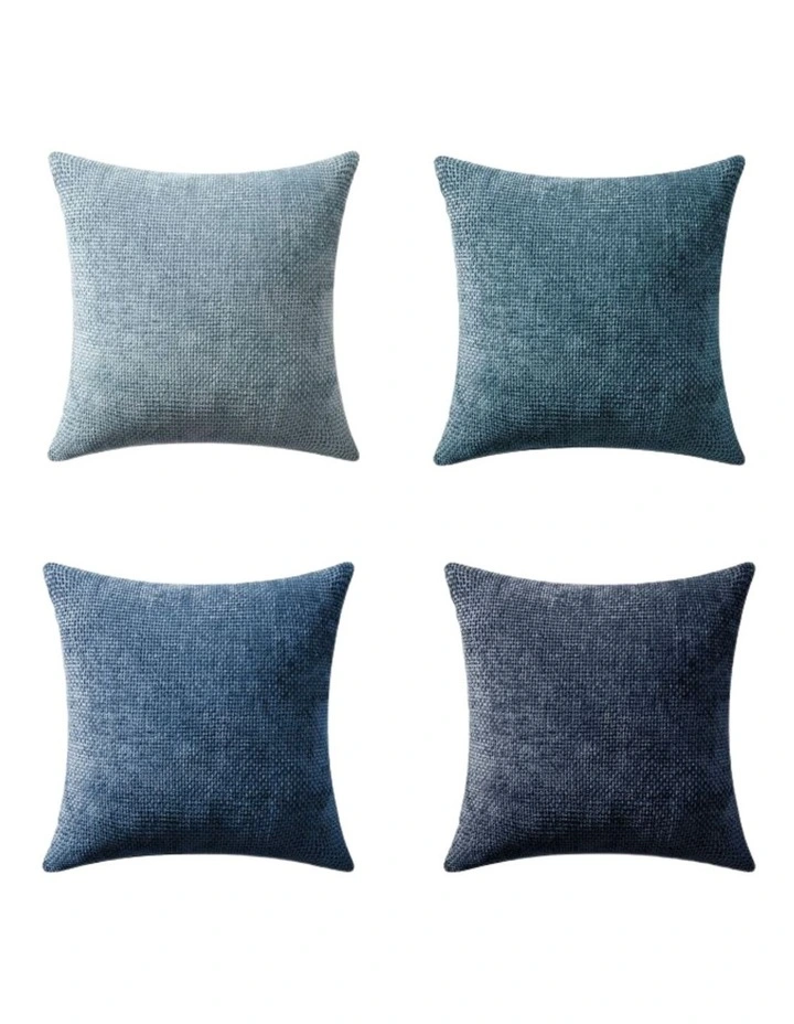 GIOIA CASA Chenille Grid Cushion Covers in Mix Blue 4 Pack image 4
