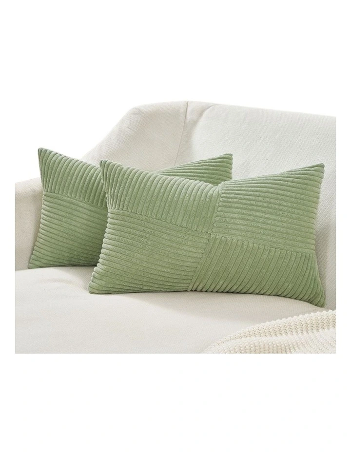 GIOIA CASA Windmill-Inspired Cushion Covers in Sage 2 Pack image 2