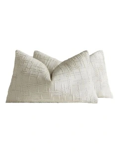 GIOIA CASA Chenille Textured Cushion Covers in Ivory 2 Pack