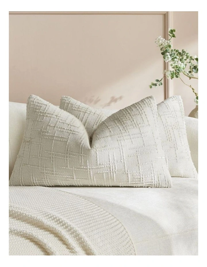 GIOIA CASA Chenille Textured Cushion Covers in Ivory 2 Pack image 2