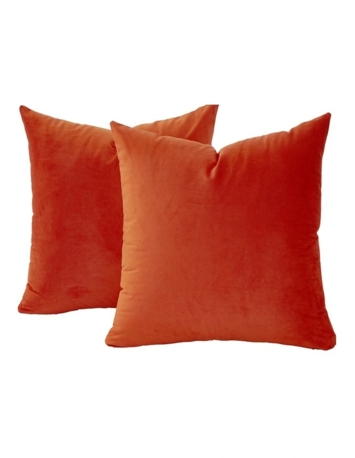 GIOIA CASA Velvet Cushion Covers in Burnt Orange 2 Pack image 1