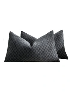 GIOIA CASA Chenille Waffle Cushion Covers in Charcoal 2 Pack