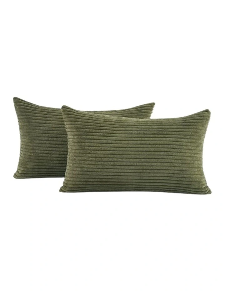 GIOIA CASA Corduroy Velvet Cushion Covers in Olive 2 Pack image 1