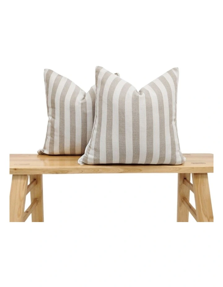 GIOIA CASA Yarn Dyed Linen Cotton Cushion Covers in Natural 2 Pack image 2