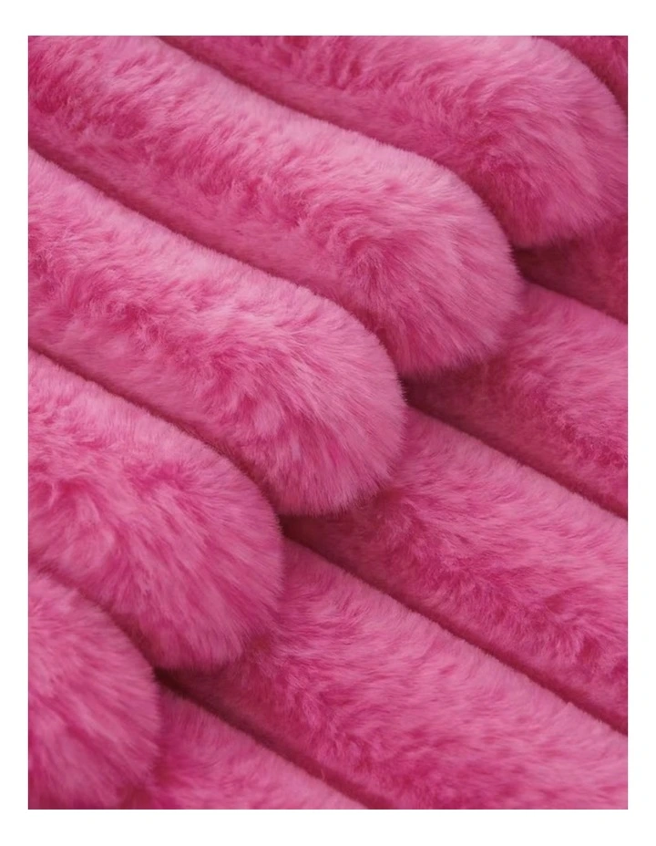 GIOIA CASA Faux Fur Cushion Covers in Hot Pink 2 Pack image 3