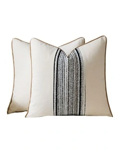GIOIA CASA Wabi Stripe Cushion Covers in Black 2 Pack