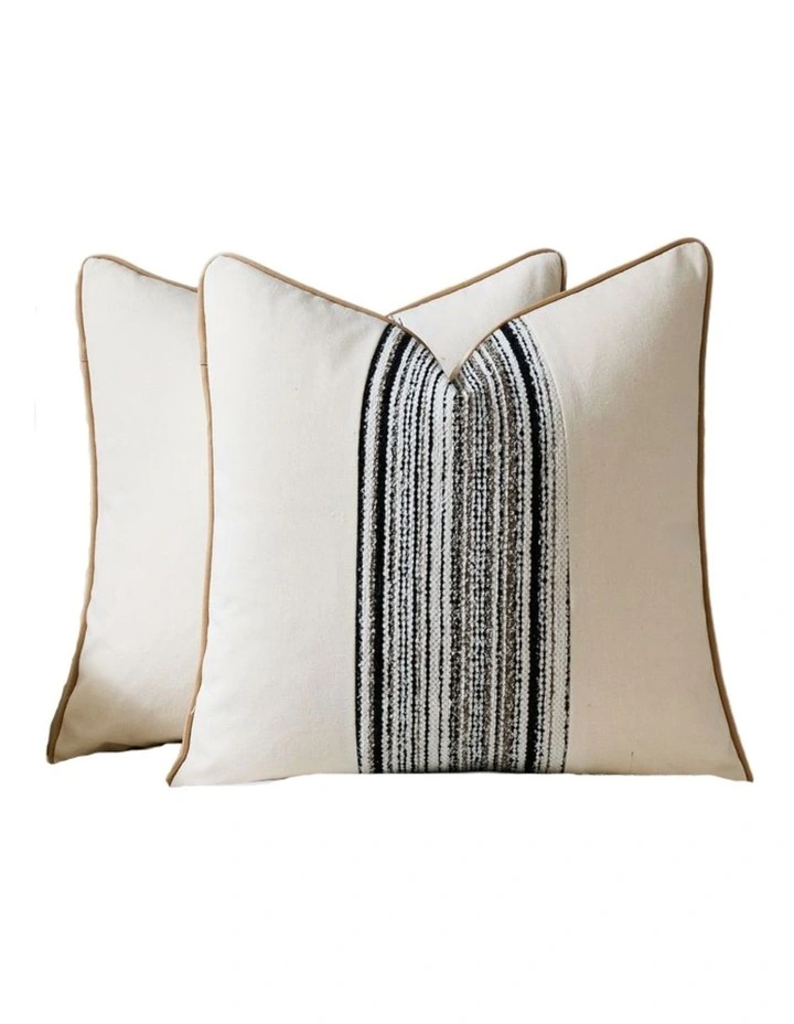 GIOIA CASA Wabi Stripe Cushion Covers in Black 2 Pack image 1
