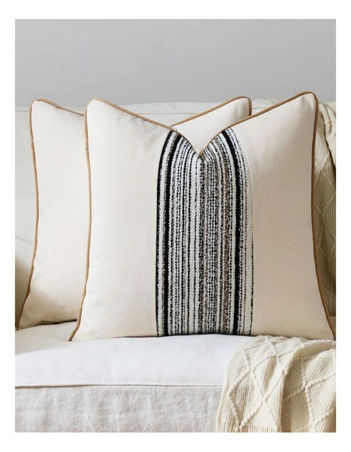 GIOIA CASA Wabi Stripe Cushion Covers in Black 2 Pack image 2