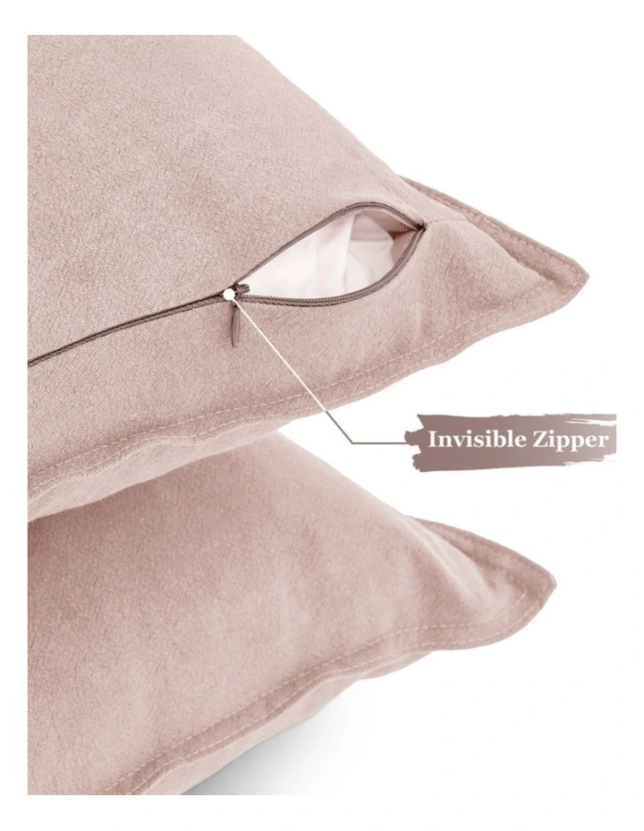 GIOIA CASA Linen-Cotton Cushion Covers in Pink 2 Pack image 4