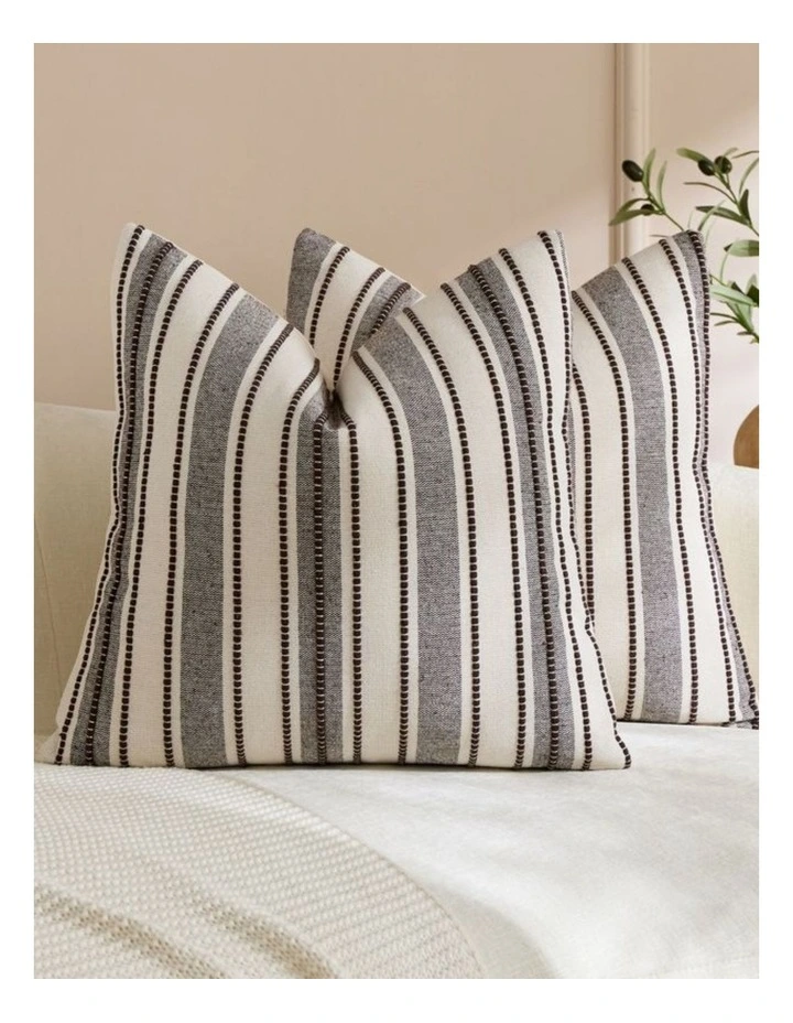 GIOIA CASA Heritage Linear Woven Cushion Covers in Brown 2 Pack image 2