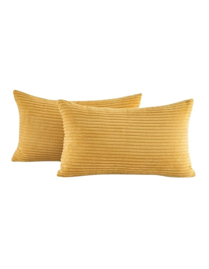 GIOIA CASA Corduroy Velvet Cushion Covers in Mustard 2 Pack image 1