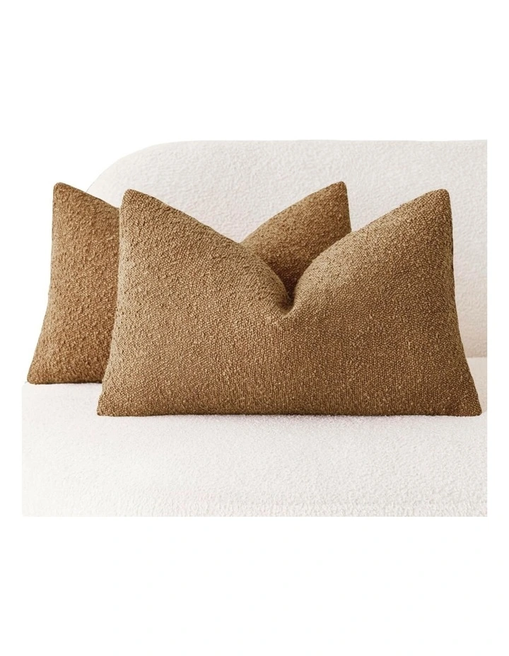 GIOIA CASA Boucl Cushion Covers in Caramel 2 Pack image 2