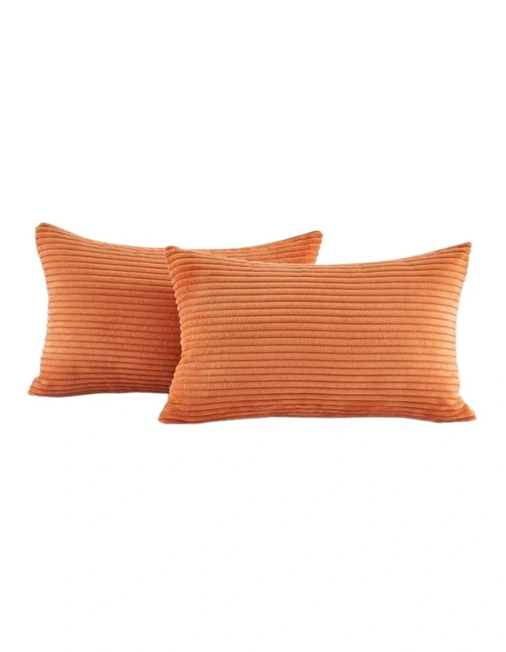 GIOIA CASA Corduroy Velvet Cushion Covers in Terracotta 2 Pack image 1