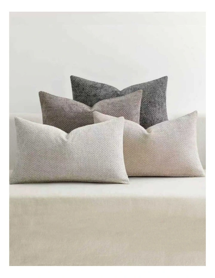 GIOIA CASA Chenille Grid Cushion Covers in Mix Grey 4 Pack image 2