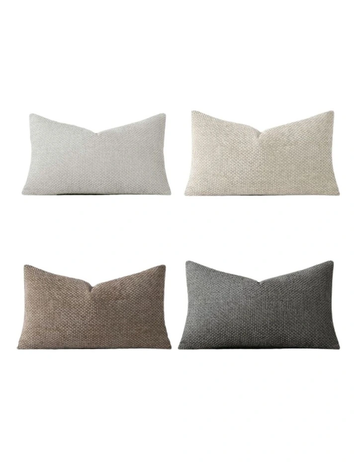 GIOIA CASA Chenille Grid Cushion Covers in Mix Grey 4 Pack image 4