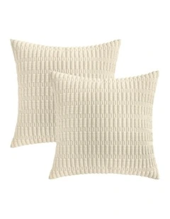 GIOIA CASA Boho Corduroy Cushion Covers in Cream 2 Pack