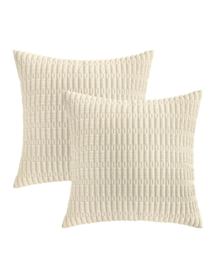 GIOIA CASA Boho Corduroy Cushion Covers in Cream 2 Pack image 1