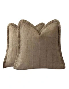 GIOIA CASA Linen Look Cushion Covers in Camel 2 Pack