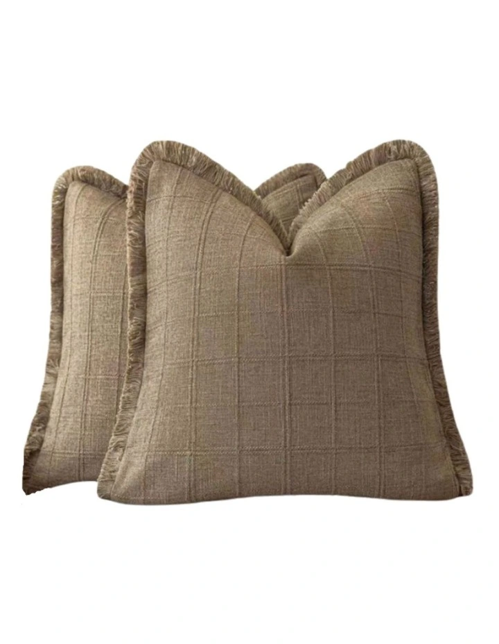 GIOIA CASA Linen Look Cushion Covers in Camel 2 Pack image 1