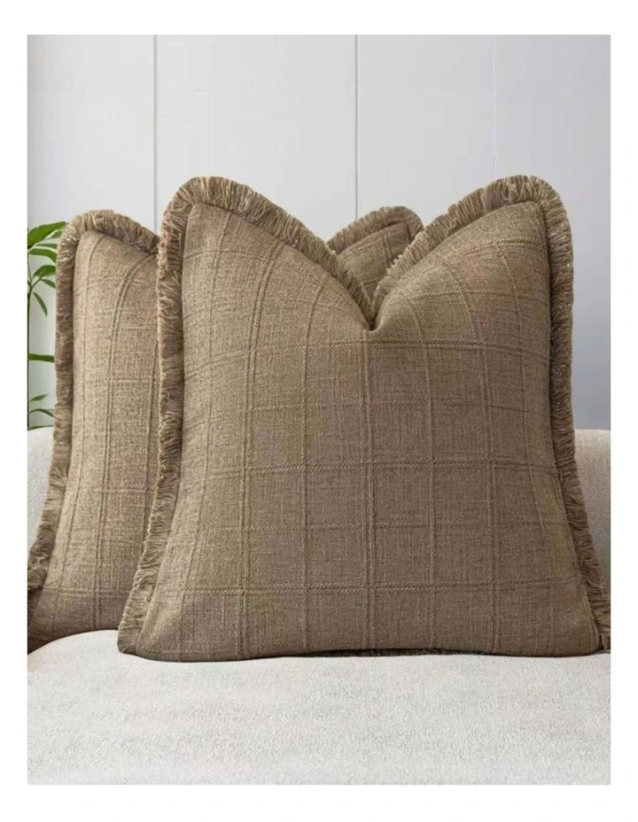 GIOIA CASA Linen Look Cushion Covers in Camel 2 Pack image 2