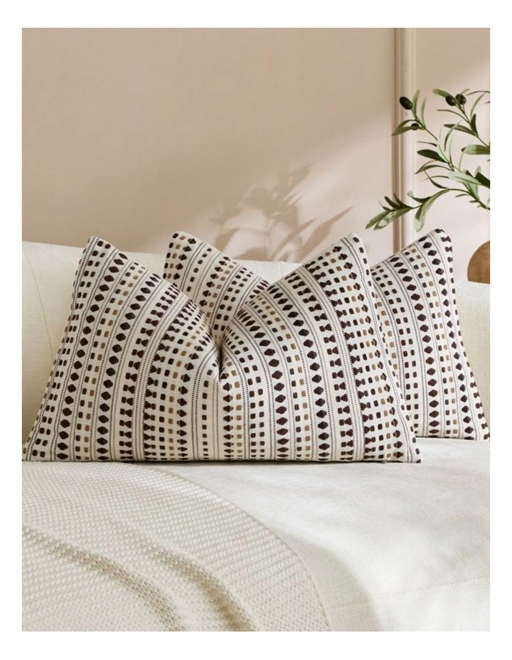 GIOIA CASA Bohemian Dot Woven Cushion Covers in Brown 2 Pack image 2