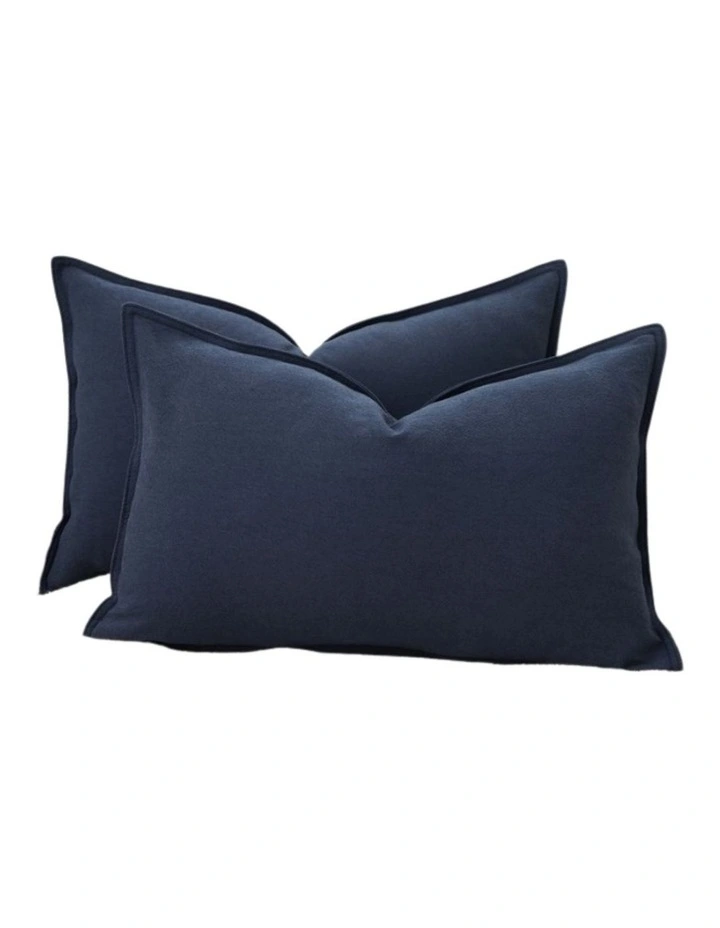 GIOIA CASA Linen-Cotton Cushion Covers in Navy Blue 2 Pack image 2