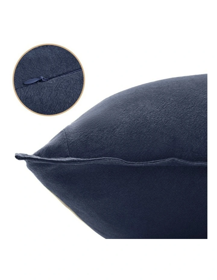 GIOIA CASA Linen-Cotton Cushion Covers in Navy Blue 2 Pack image 3