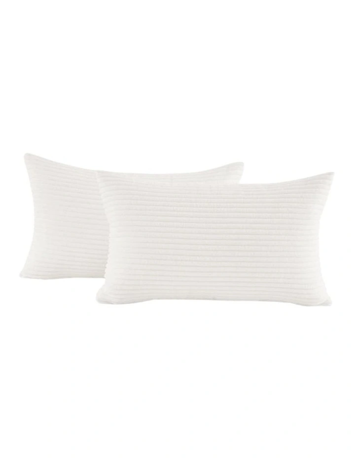 GIOIA CASA Corduroy Velvet Cushion Covers in White 2 Pack image 1