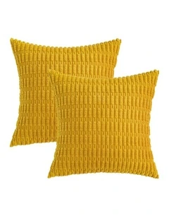 GIOIA CASA Boho Corduroy Cushion Covers in Mustard 2 Pack
