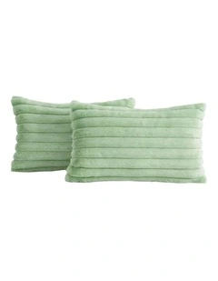 GIOIA CASA Faux Fur Cushion Covers in Sage 2 Pack