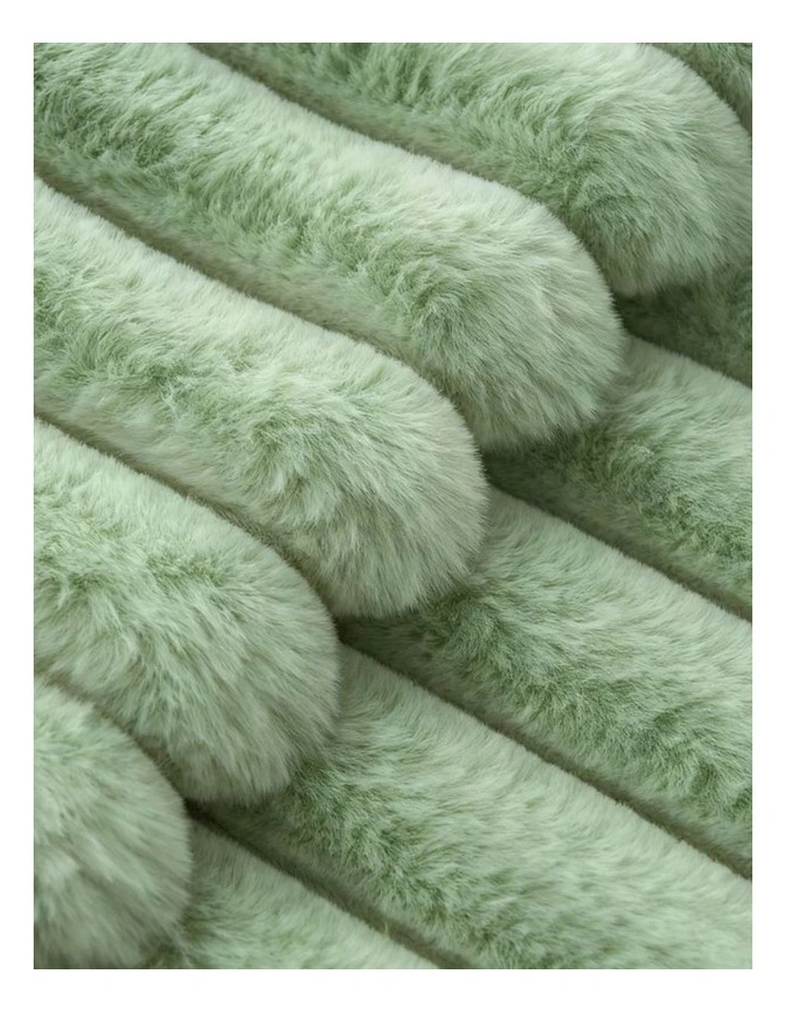GIOIA CASA Faux Fur Cushion Covers in Sage 2 Pack image 3