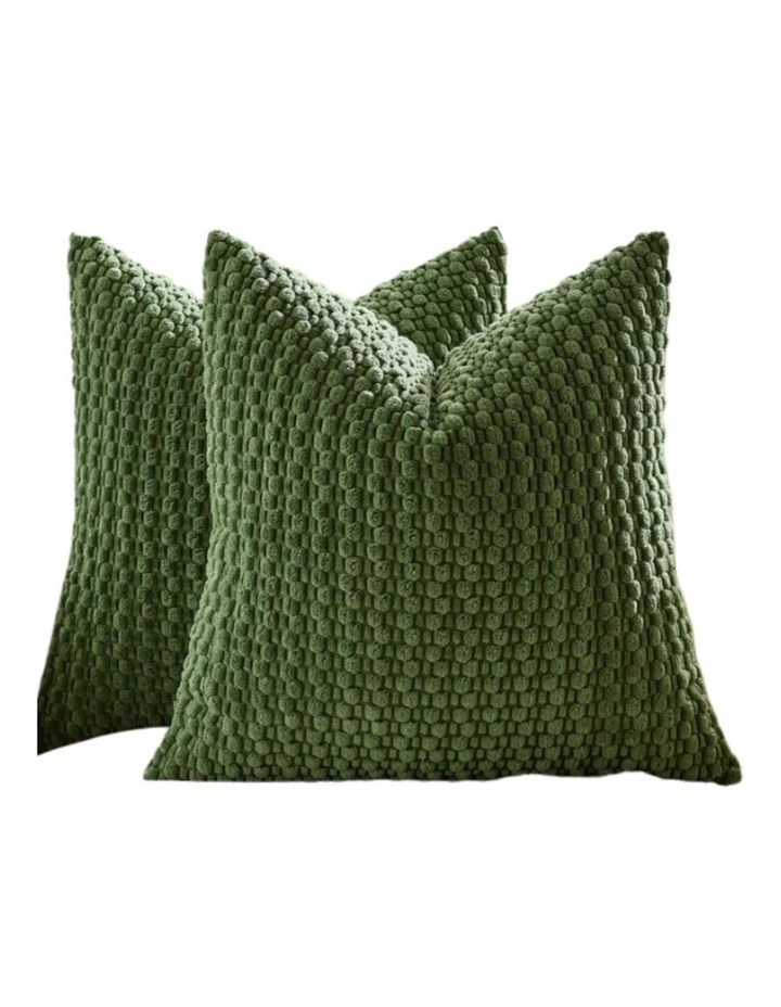 GIOIA CASA Bubble Corn Cushion Covers in Khaki Green 2 Pack image 1