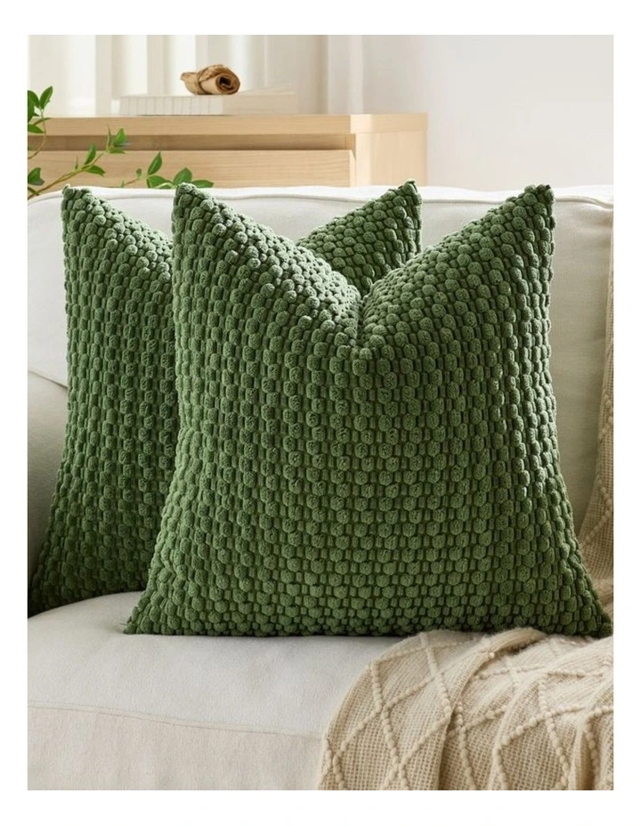 GIOIA CASA Bubble Corn Cushion Covers in Khaki Green 2 Pack image 2