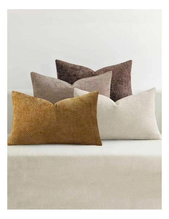 GIOIA CASA Chenille Grid Cushion Covers in Warm Brown 4 Pack image 2