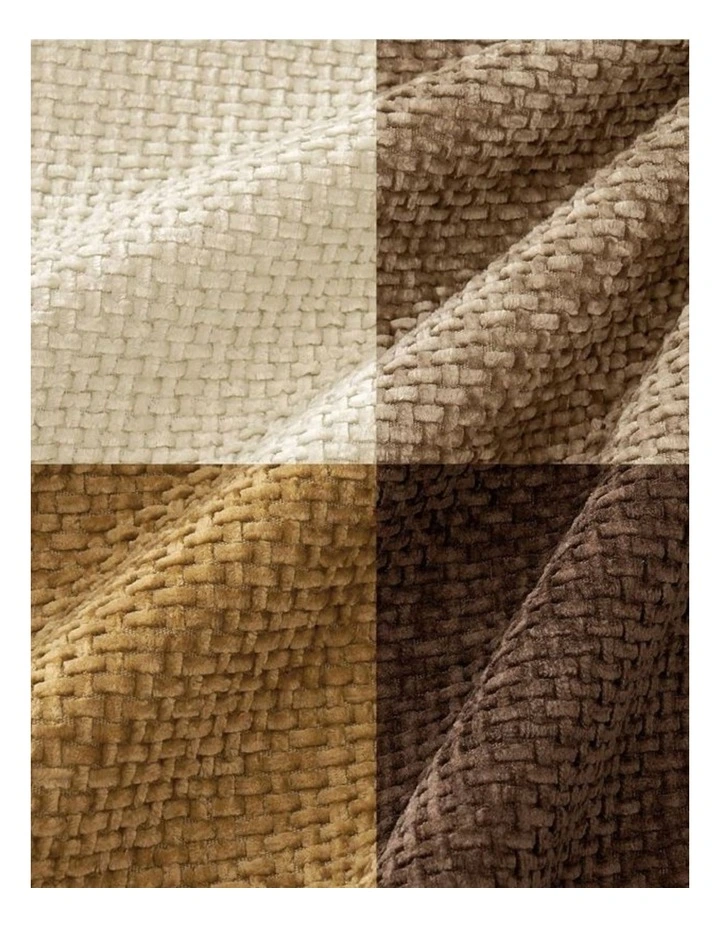 GIOIA CASA Chenille Grid Cushion Covers in Warm Brown 4 Pack image 3
