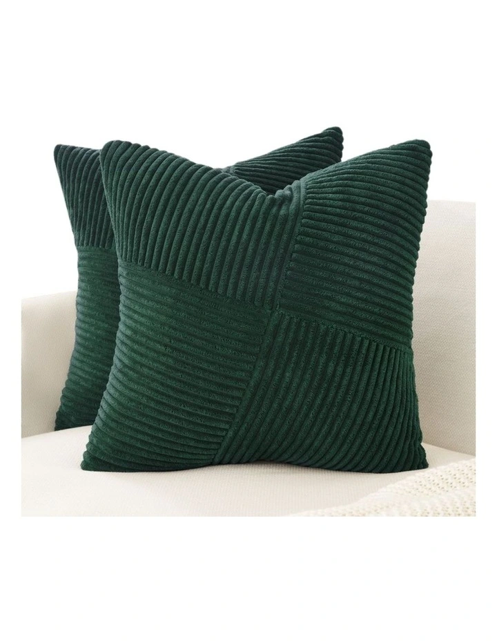 GIOIA CASA Windmill-Inspired Cushion Covers in Forest Green 2 Pack image 2