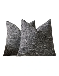 GIOIA CASA Speckled Boucl Cushion Covers in Charcoal 2 Pack