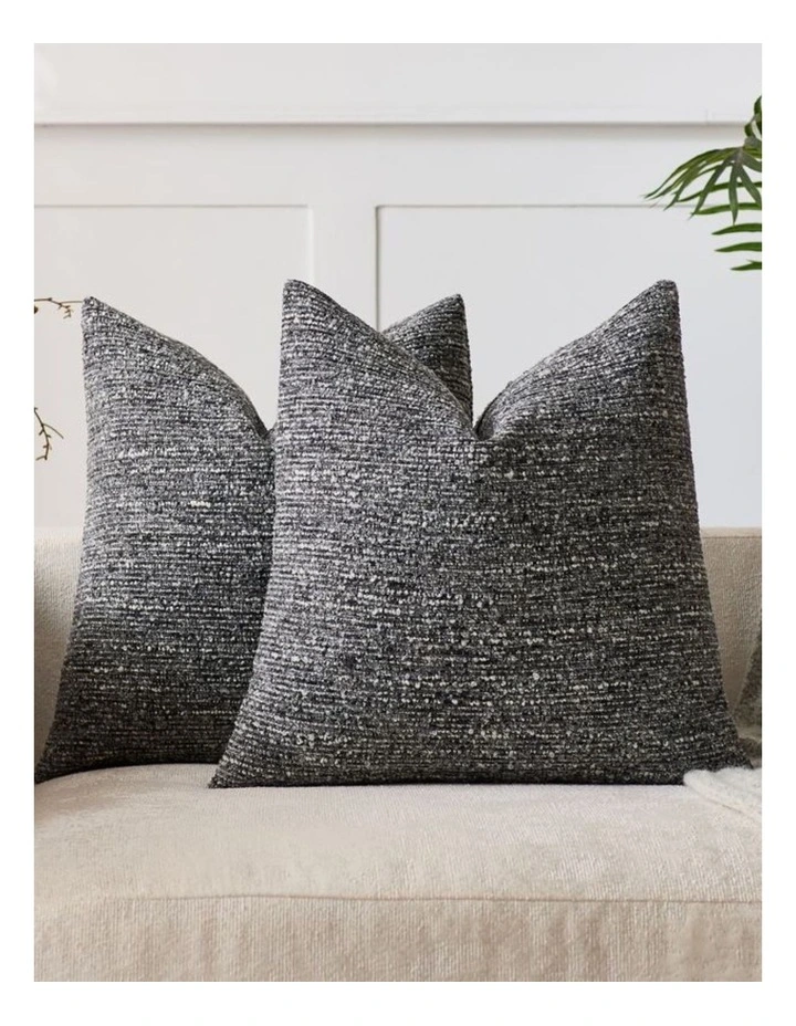 GIOIA CASA Speckled Boucl Cushion Covers in Charcoal 2 Pack image 2