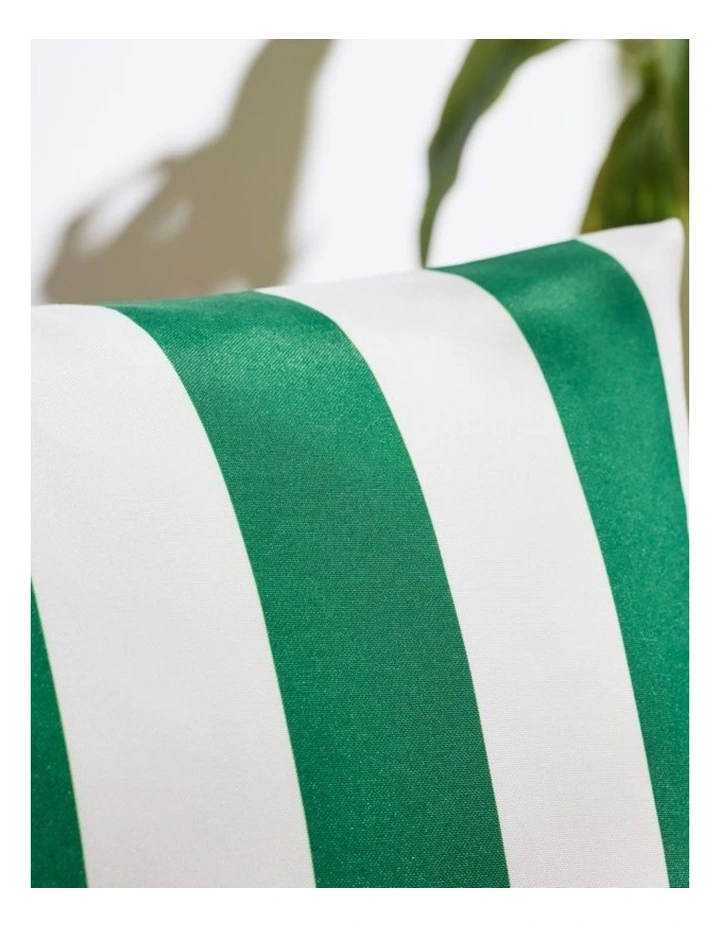 GIOIA CASA Striped Outdoor Waterproof Cushion Covers in Emerald Green 2 Pack image 3