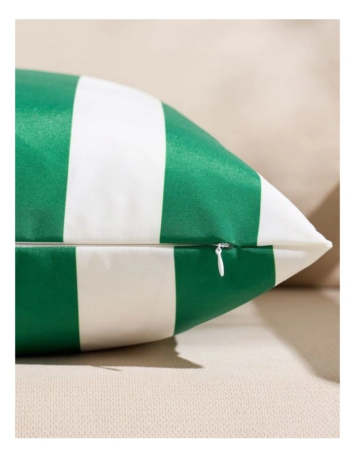 GIOIA CASA Striped Outdoor Waterproof Cushion Covers in Emerald Green 2 Pack image 4
