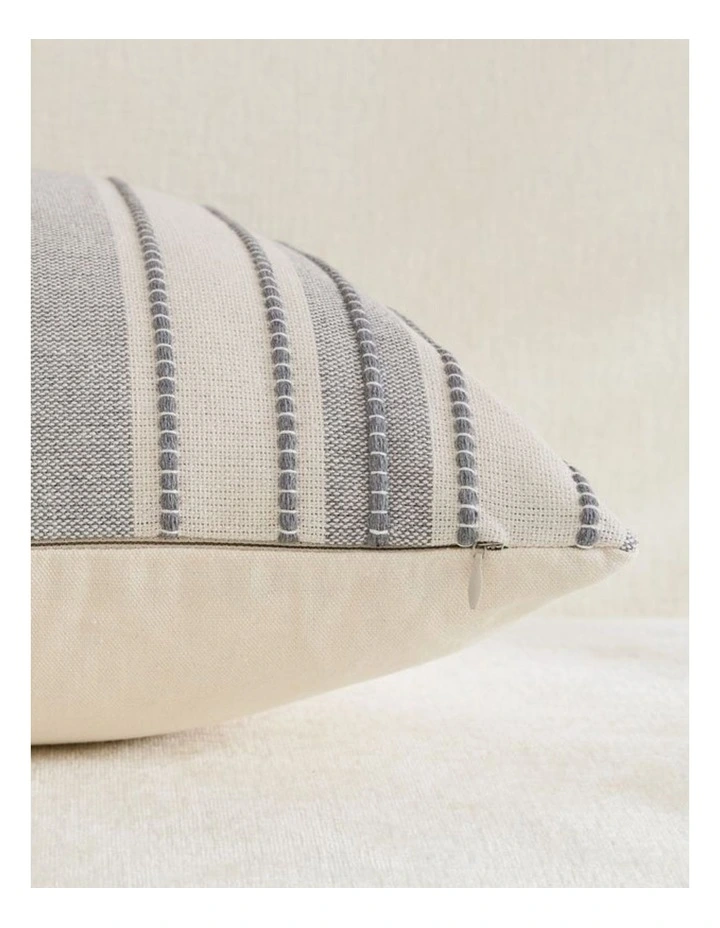 GIOIA CASA Heritage Linear Woven Cushion Covers in Light Grey 2 Pack image 3